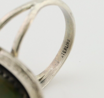 Navajo Ring 925 Silver Natural Turquoise Native American Artist C.80's