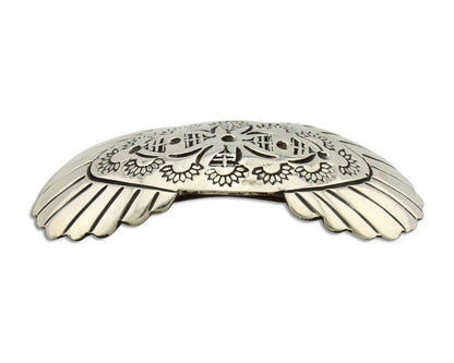 Women's Navajo Hair Clip Hand Stamped 925 Silver Native American Artist C.80's