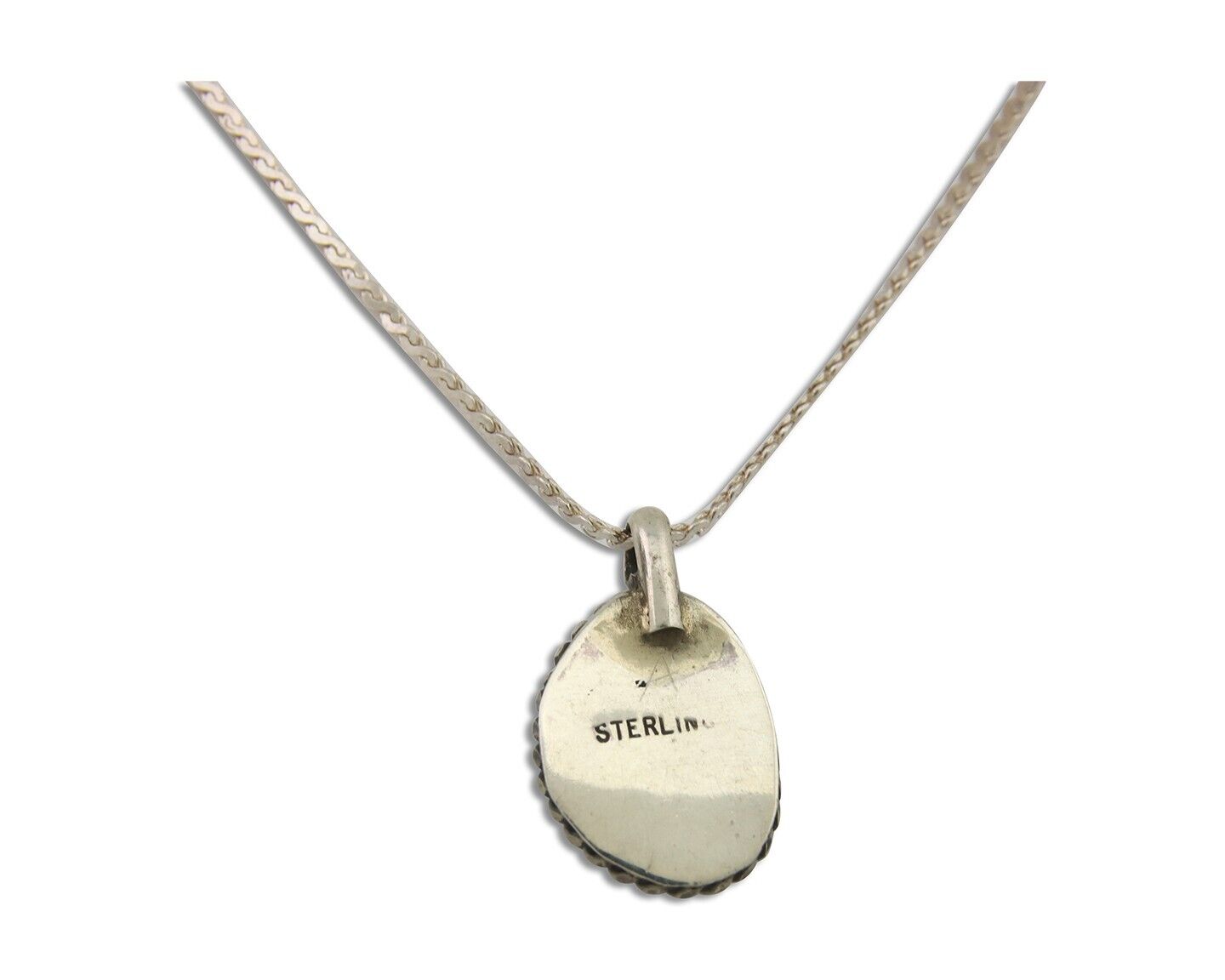 Navajo Necklace 925 Silver Natural Turquoise Artist Native American C.80's