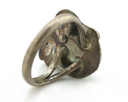 Navajo Ring .925 Silver Sleeping Beauty Turquoise Native American Artist C.80's