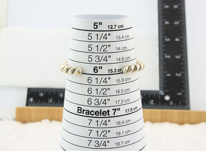 Navajo Twist Bracelet Sterling Silver Gold Authentic Vintage Native Artist 6mm