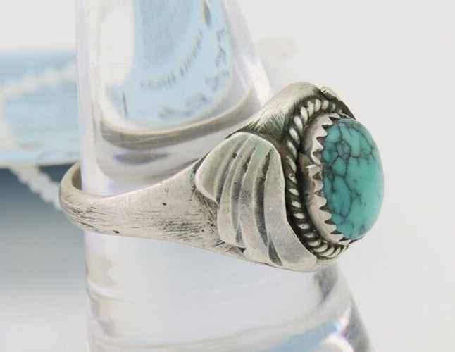 Navajo Ring 925 Silver Turquoise Turpen's Pawn Vault Artist Native C.80's