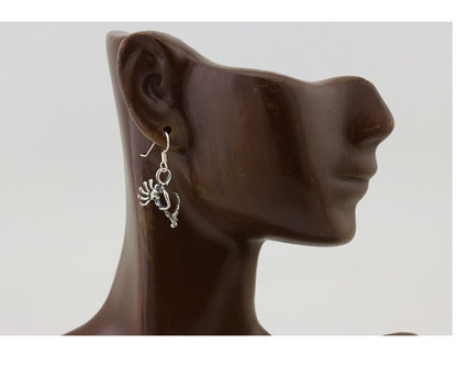 Navajo Kokopelli Dangle Earrings 925 Silver Native American Artist C.80's