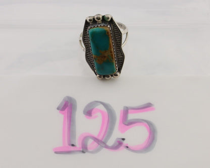 Navajo Ring 925 Silver Natural Blue Turquoise Artist Signed Doug Zachary C.80's
