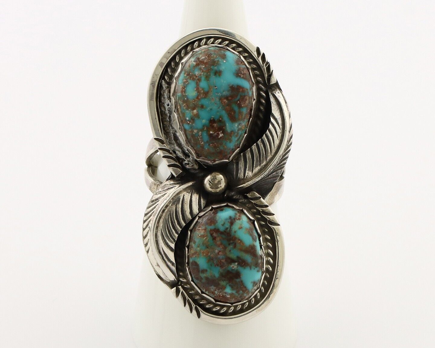 Zuni Ring .925 Silver Natural Blue Turquoise Artist Signed Platoro FNE C.80's