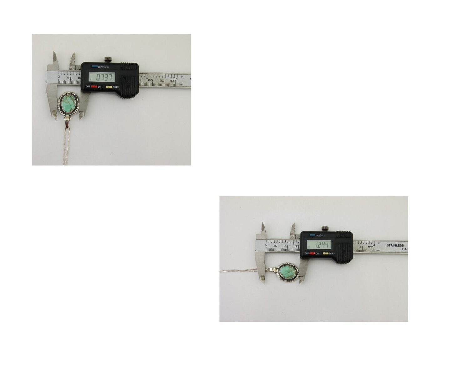 Navajo Necklace 925 Silver Natural Turquoise Native American Artist C.80's