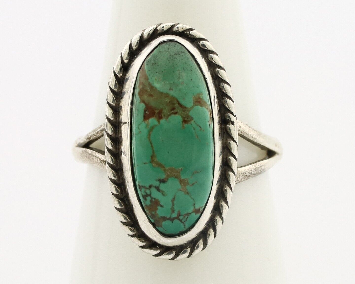 Navajo Ring 925 Silver Kingman Turquoise Artist Signed M Montoya C.80's