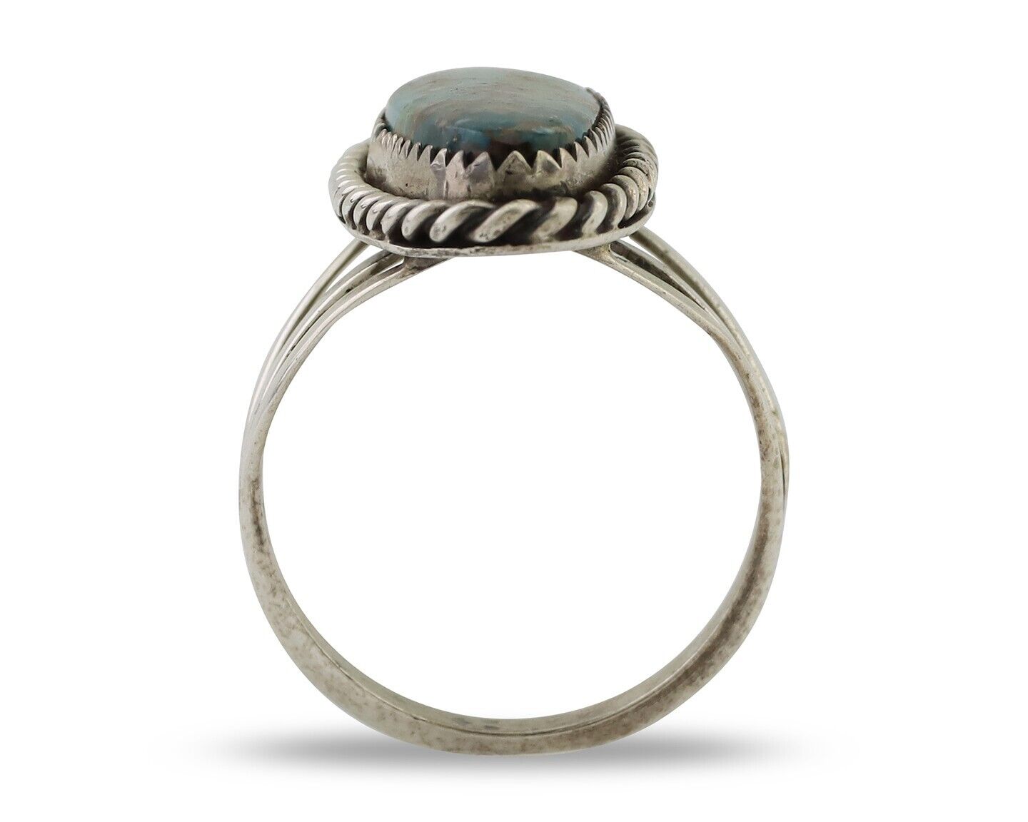 Navajo Ring 925 Silver Natural Turquoise Native American Artist C.80's
