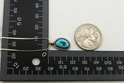 Navajo Necklace 925 Silver Natural Turquoise Artist Native American C.80's