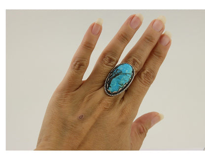 Navajo Handmade Ring 925 Silver Turquoise Native American Artist C.80's
