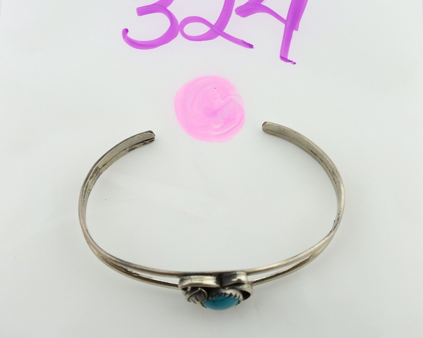 Navajo Slave Bracelet 925 Silver Natural SB Turquoise Native American C.80's