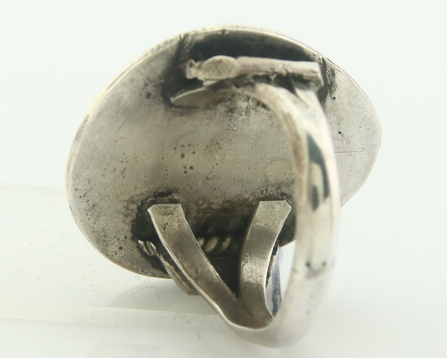 Navajo Men Ring 925 Sterling Blue Turquoise Native Artist C.80's Size 10