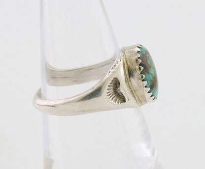 Navajo Ring 925 Silver Natural Blue Turquoise Native American Artist C.80's