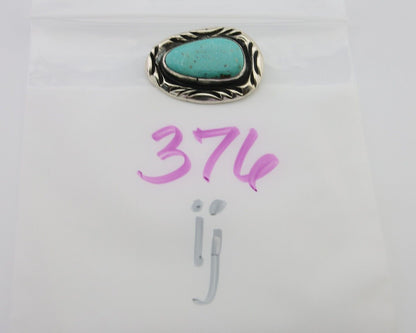 Navajo Pin 925 Silver Natural Mined Turquoise Artist Signed C Montoya C.80's