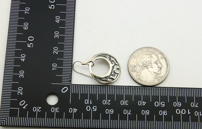 Navajo Earrings 925 Silver Dangle Pictograph Native American Artist C.80's