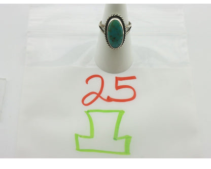 Navajo Ring 925 Silver Natural Blue Turquoise Signed M Montoya C.80's