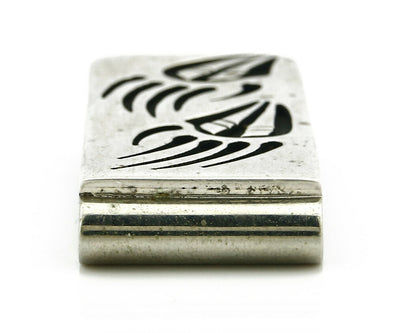 Navajo Money Clip .925 Silver & Nickle Hand Stamped Floyd Naminga