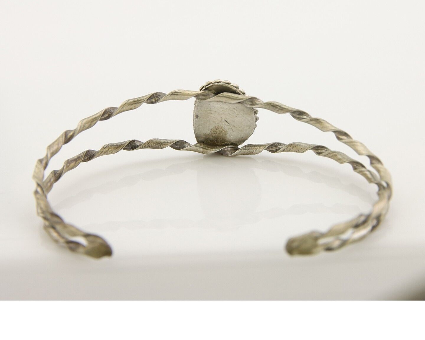 Navajo Bracelet .925 Silver Mediterranean Red Coral Cuff Native Artist C.80's