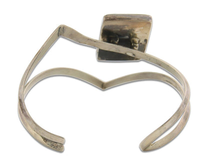 Navajo Bracelet 925 Silver Sand Cast Onyx Cuff Artist Signed D Zachary C.80's