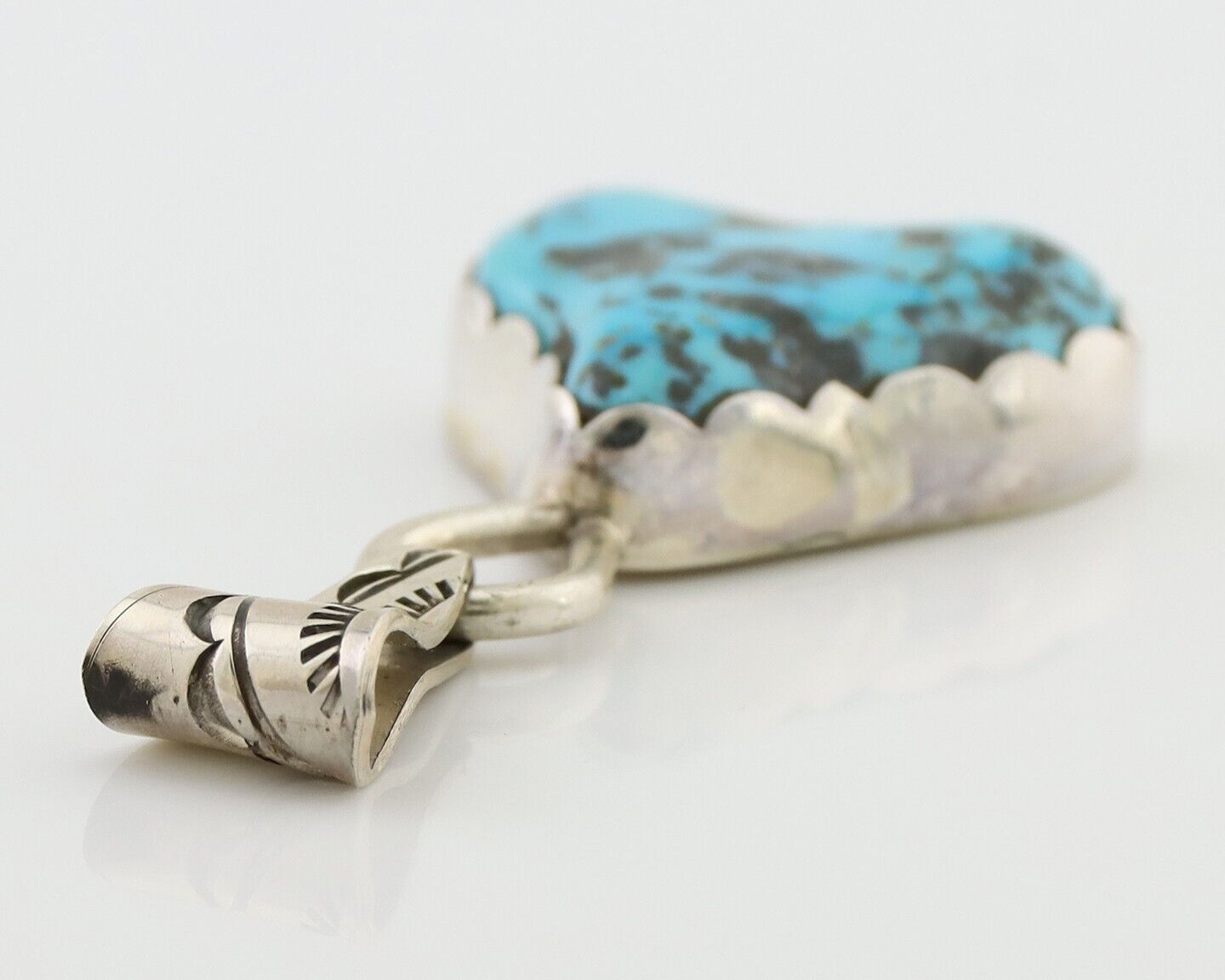 Navajo Necklace Pendant 925 Silver Turquoise Artist Tony Guerro C.80's