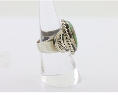 Navajo Ring 925 Silver Natural Turquoise Signed M Montoya Size 7.5 C.80's