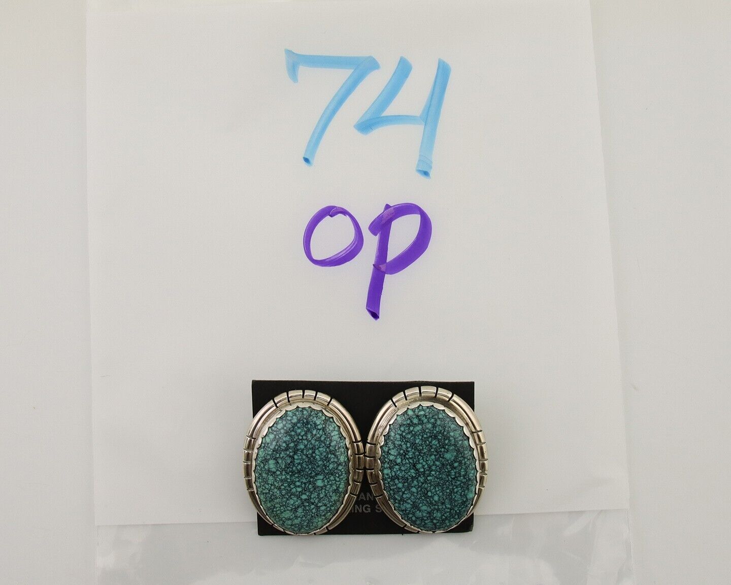 Navajo Earrings 925 Silver Mine 8 Turquoise Native American Artist C.80's