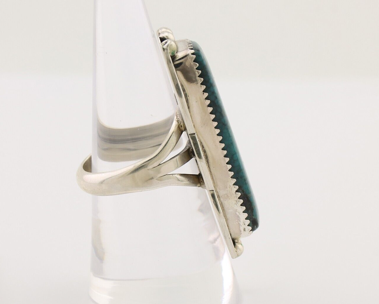 Navajo Hamdmade Ring 925 Silver Southwest Turquoise Signed D C.80's
