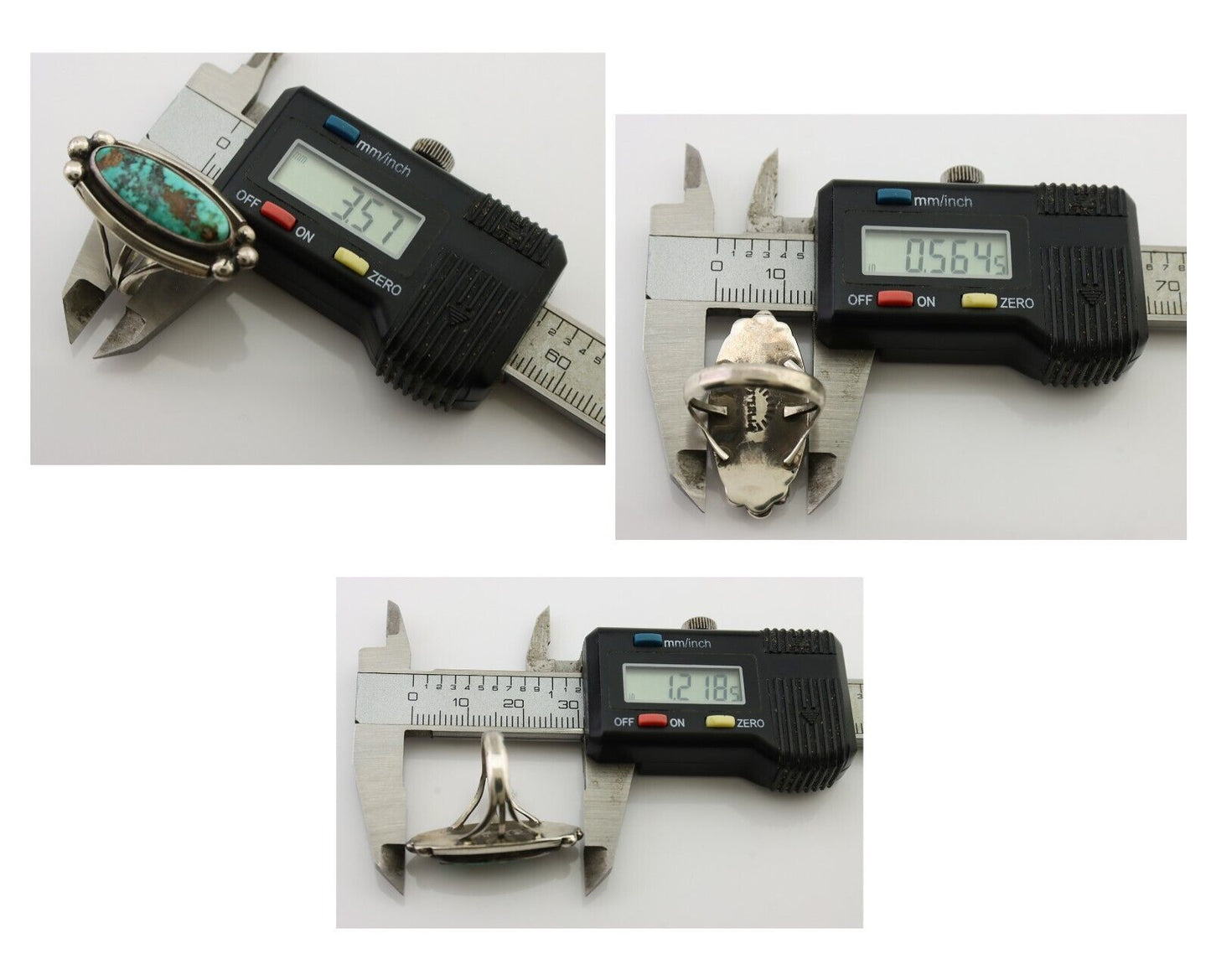 Navajo Royston Turquoise Ring 925 Silver Native Artist Signed Sunrise C.80's