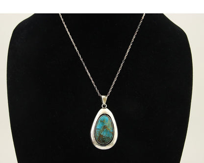 Navajo Necklace 925 Silver Natural Turquoise Artist Signed M Montoya C.80's