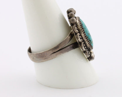 Navajo Ring 925 Silver Blue Turquoise Native American Artist C.80's