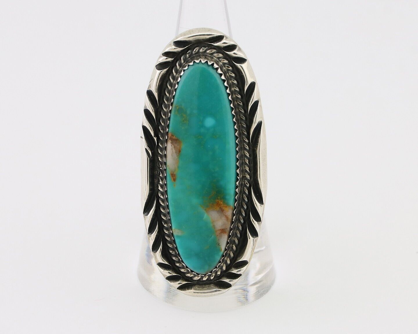 Navajo Ring 925 Silver Kingman Turquoise Artist Signed Doug Zachary C.80's