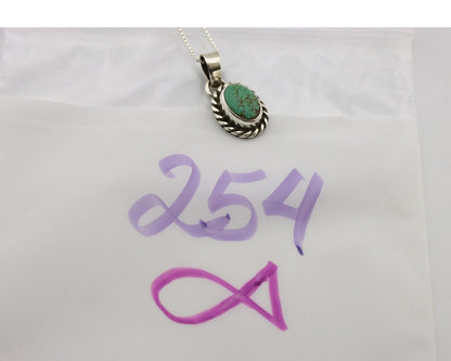 Navajo Necklace 925 Silver Natural Kingman Turquoise Native Artist C.2008