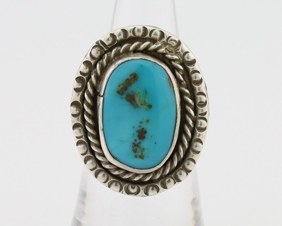 Navajo Handmade Ring 925 Silver Turquoise Native American Artist C.80's