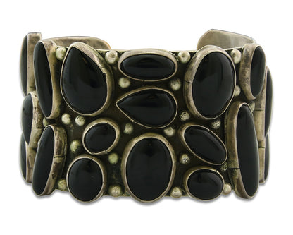 Vintage Navajo Bracelet 925 Silver Onyx Traditional Handmade Native American