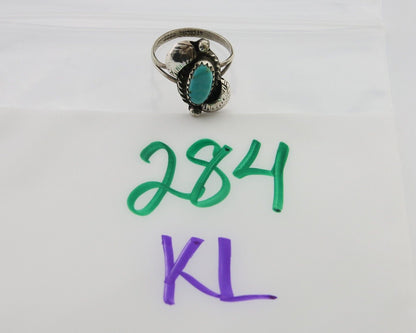 Navajo Ring 925 Silver Natural Blue Turquoise Native American Artist C.80's