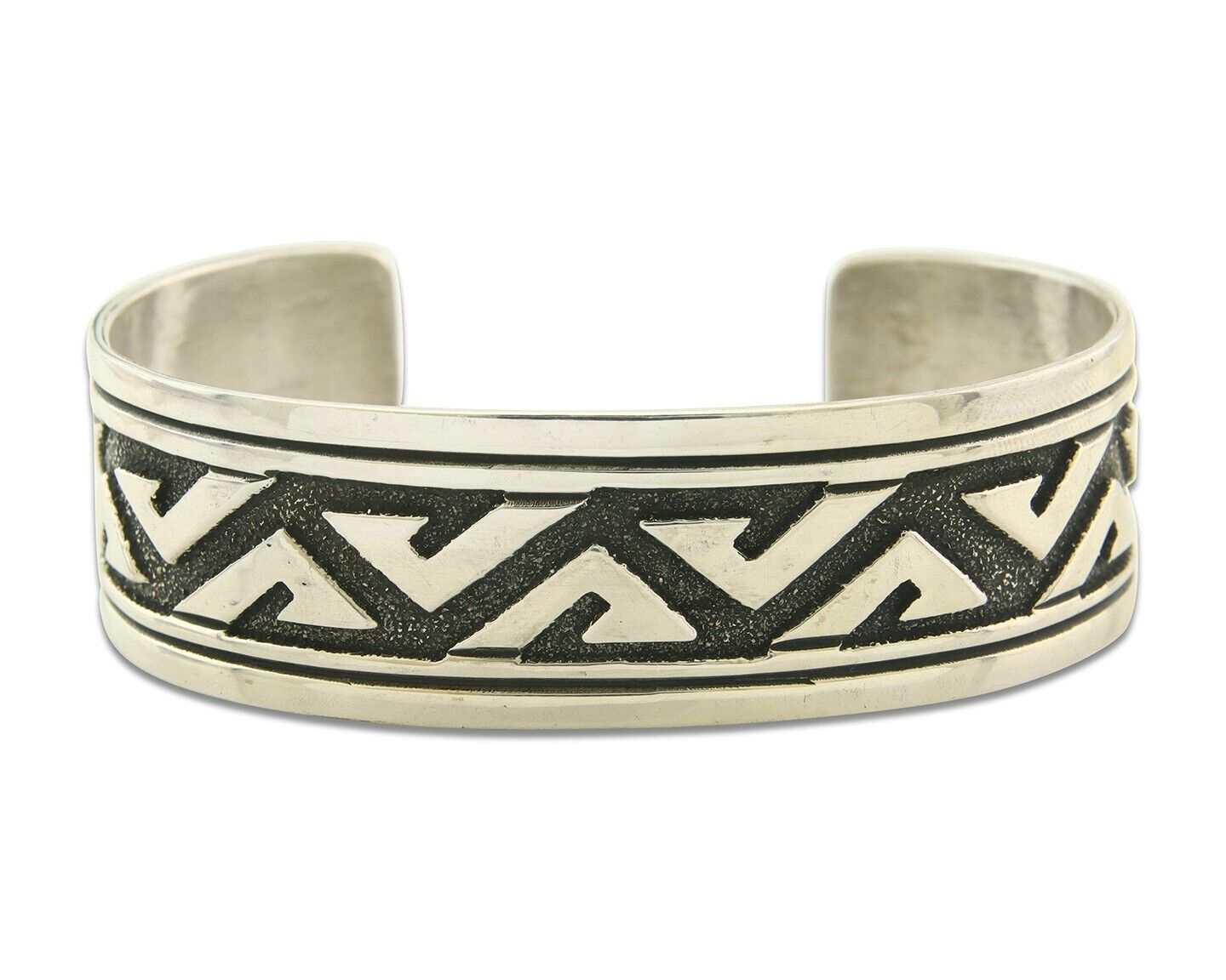 Navajo Bracelet 925 Silver Artist Signed Thomas Singer Cuff C.80's