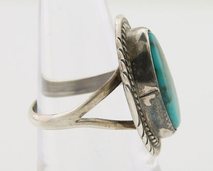 Navajo Ring 925 Silver Natural Turquoise Artist Signed Mike Begay C.80's