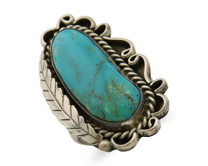 Navajo Ring .925 Sterling Blue Turquoise Artist Signed R Yazzie C.80's