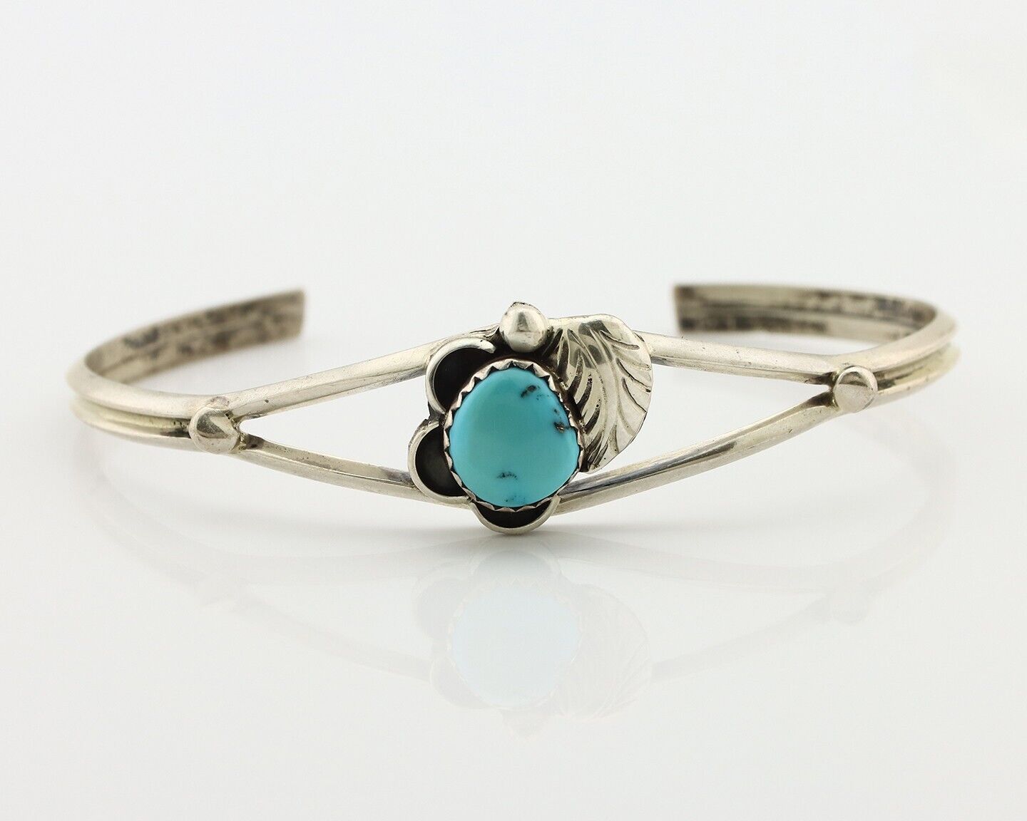 Navajo Handmade Bracelet 925 Silver Natural Blue Turquoise Native American C80s