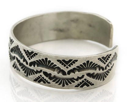 Navajo Cuff Bracelet 925 Sterling Silver Vintage Heavy Hand Stamped