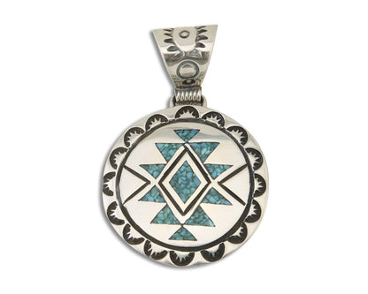 Navajo Necklace 925 Silver Natural Turquoise Artist Signed Stanley Bain C.80's