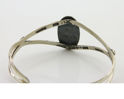 Navajo Cuff Bracelet 925 Silver Turquoise Cuff Artist Signed IJC C.80's