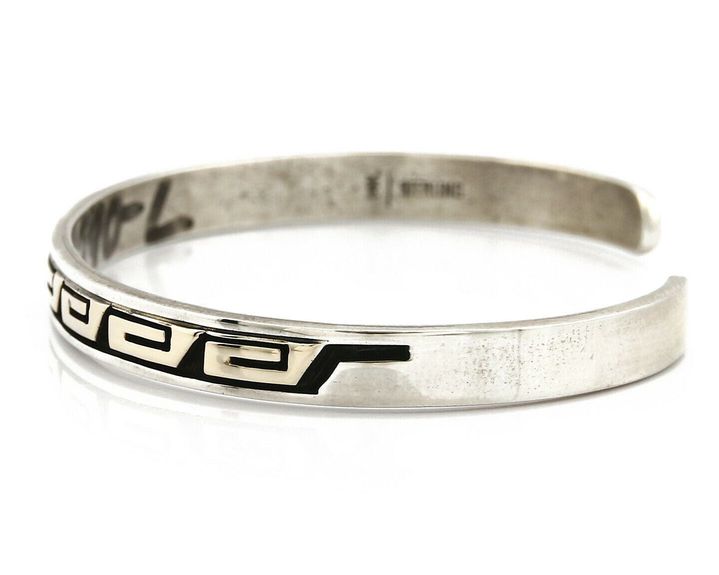 Navajo Mike Begay Bracelet .925 Silver & 14k Solid Gold Cuff C.80's