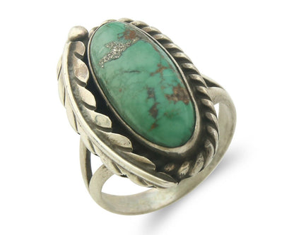 Navajo Ring 925 Sterling Blue Turquoise Artist Signed Sunset C.80's