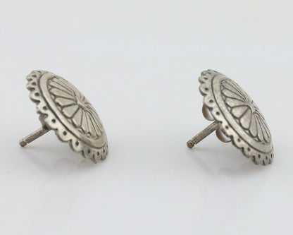 Navajo Small Shield Earrings 925 Silver Native American Artist C.80's