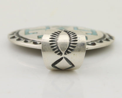 Navajo Necklace 925 Silver Natural Turquoise Artist Signed Stanley Bain C.80's