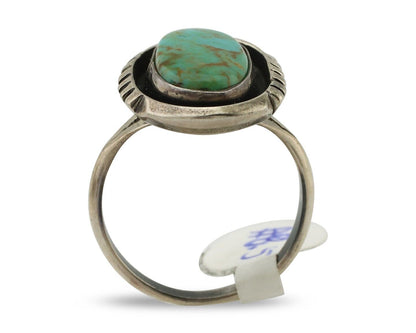 Navajo Ring 925 Silver Arizona Turquoise Native American Artist C.80's