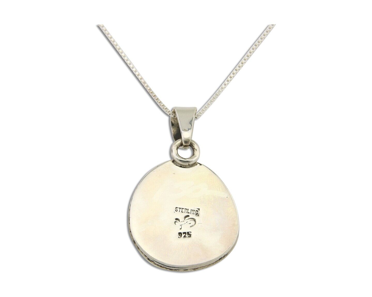 Navajo Necklace 925 Silver Natural Turquoise Artist Signed Gecko C.80's