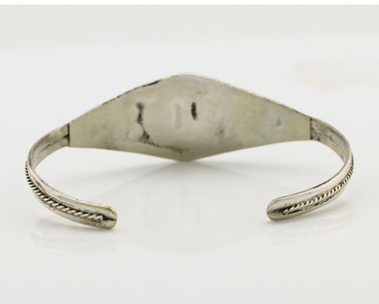 Navajo Bracelet 925 Silver Kingman Turquoise Native American Artist C.80's