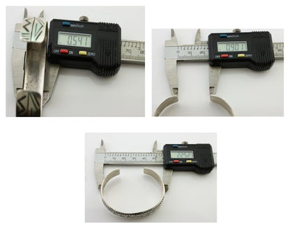 Navajo Inlay Bracelet 925 Silver Turquoise & Coral Signed Stanely Bain C.80's